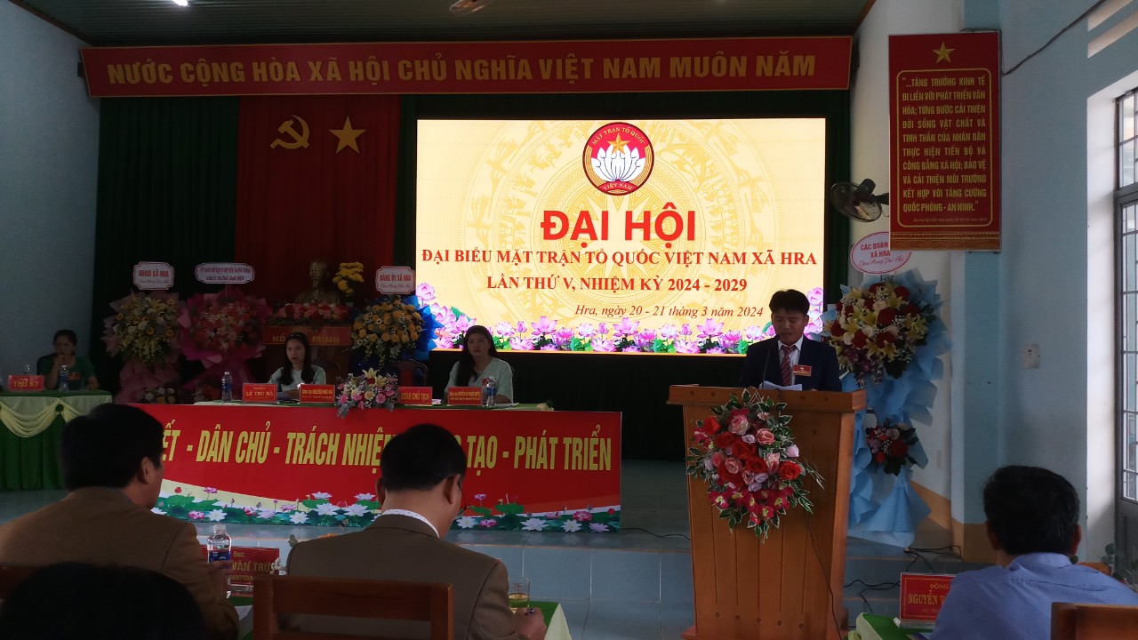Article Đại hội đại biểu Mặt trận Tổ quốc Việt Nam xã Hra lần thứ V, nhiệm kỳ 2024-2029